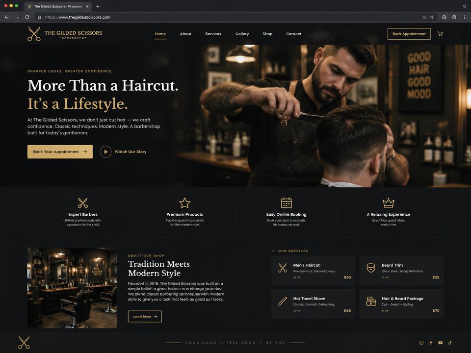 Exemplo de site para Barbearia