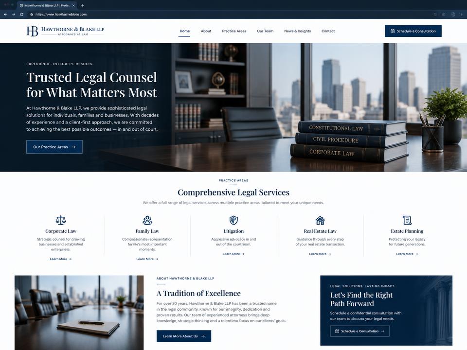 Exemplo de site para Advocacia